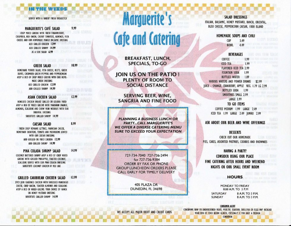 Menu - Marguerite's Cafe And Catering photo 2