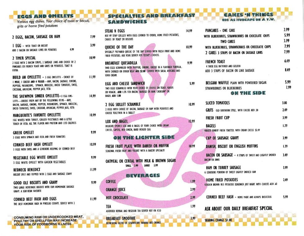 Menu - Marguerite's Cafe And Catering photo 3